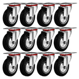 Online Best Service 12 Pack 3" Swivel Caster Wheels Rubber Base with Top Plate & Bearing Heavy Duty (12 Pack - no Brake) Online Best Service