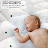 WhatsBedding Memory Foam Mattress Topper Twin Size Memory Foam Filled Warming Cooling Fluffy & Soft Pillow Top, Anti-Slip Bottom, 4 Elastic Straps, 75x39 Inch, Twin WhatsBedding