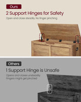 VASAGLE Storage Chest, Storage Trunk with 2 Safety Hinges, Storage Bench, Shoe Bench, Farmhouse Style, 15.7 x 39.4 x 18.1 Inches, for Entryway, Bedroom, Living Room, Honey Brown ULSB061K01 VASAGLE