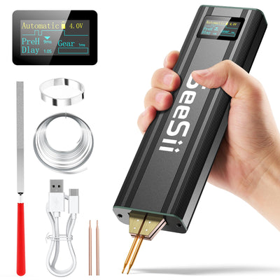 Seesii Battery Spot Welder with 5.0Ah Battery: Upgraded Handheld Mini Portable Spot Welder for 18650 Battery, Welding Nickel Sheets 0.1-0.2mm, Iron,Stainless Steel Sheets, 80 Gear,Auto and Manual Mode