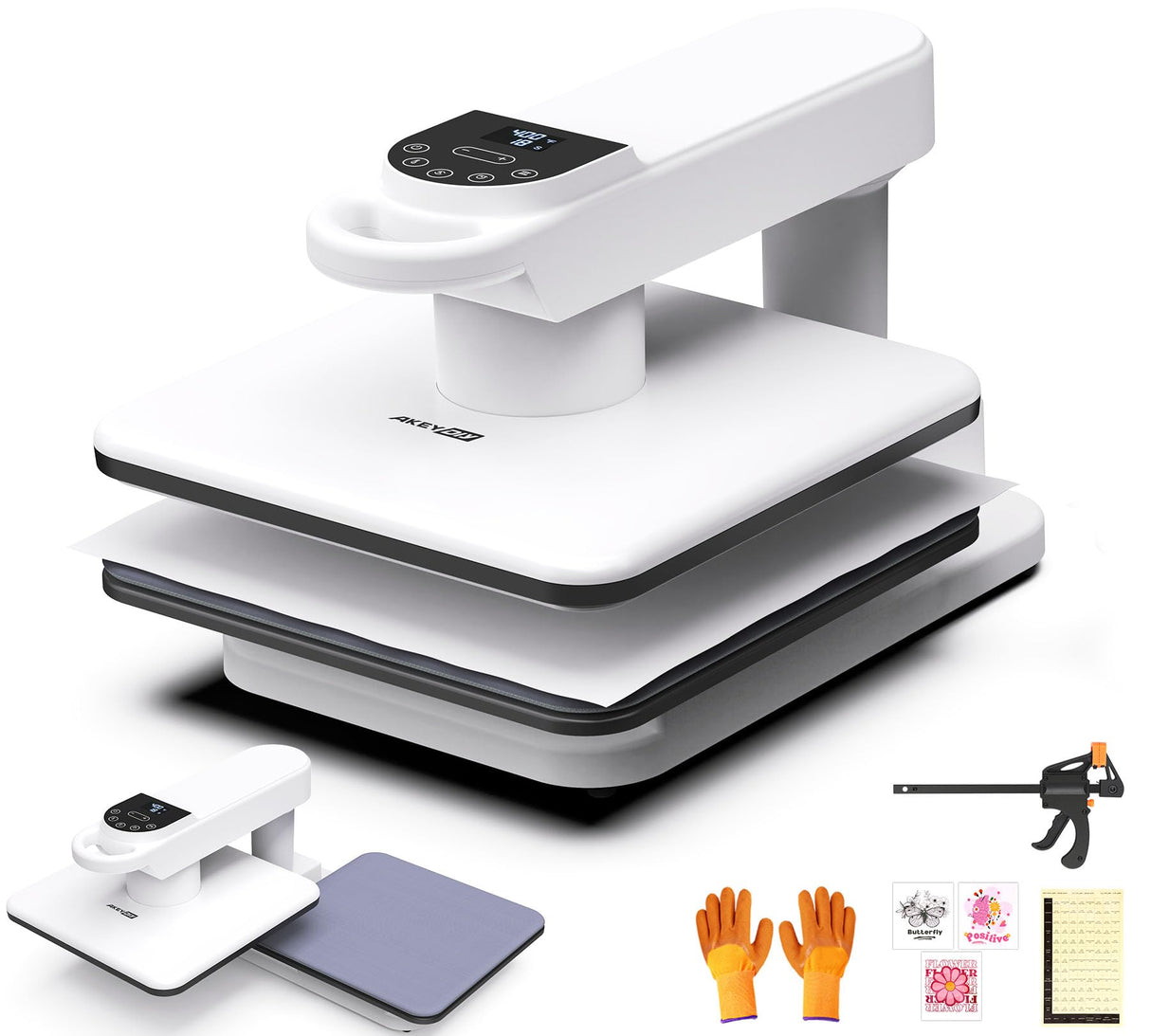 Swivel Auto Heat Press Machine, 15x15 Smart T-Shirt Press with Auto Release & 7-Level Auto Pressure, Higher Heating Height, Heats Up Fast and Evenly Heat for HTV, Sublimation, Heat Transfer Whubefy