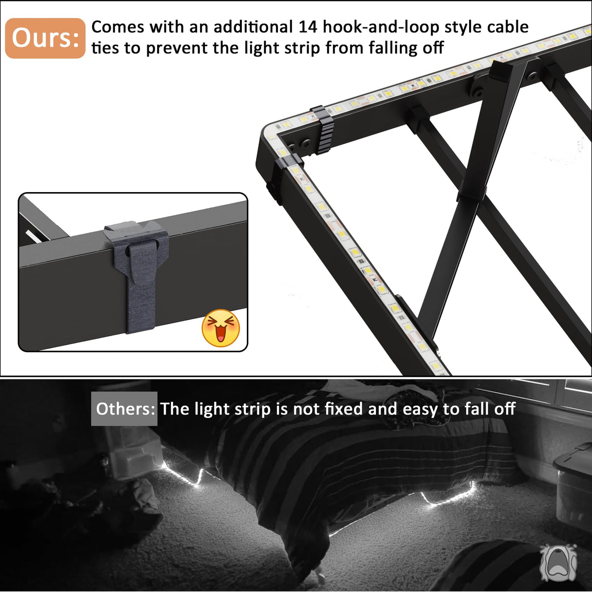 Gadroad Floating Bed Frame Queen Size with LED Lights & Charging Station, Platform Bed with Metal Slats Support, Heavy Duty Mattress Foundation/No Box Spring Needed/Noise Free/Easy Assembly (Queen) Gadroad