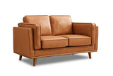 Valencia Artisan Full Leather Loveseat Sofa 66” - Pure Full Italian Nappa Leather Couch, Solid Wood Accent, Ultimate Comfort, Cognac Tan VALENCIA THEATER SEATING