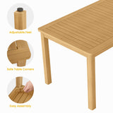 7-Piece Outdoor Dining Set for 6 with 23" Extra Wide Chair and Cushion，Patio Table and Chairs Set with All Acacia Wood Frame, All-Weather PE Rattan Outdoor Patio Furniture Set for Lawn Garden, Beige FansaFurn