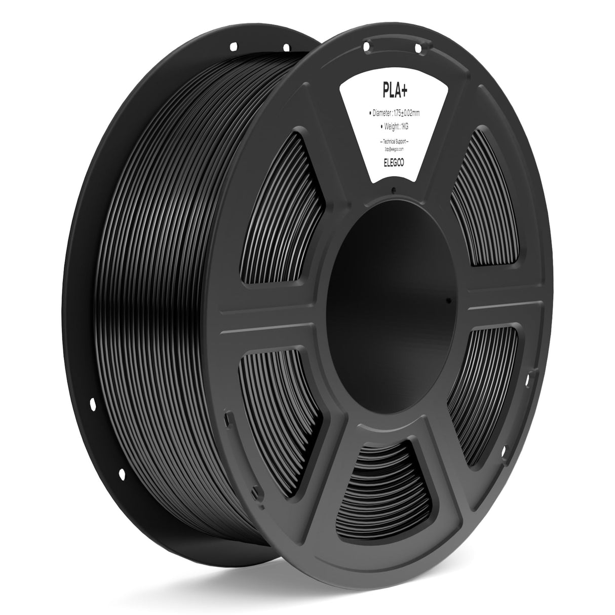 ELEGOO PLA+ Filament 1.75mm Black 1KG, High Toughness PLA Plus 3D Printer Filament Dimensional Accuracy +/- 0.02mm, 1kg Spool(2.2lbs) for Most FDM 3D Printers ELEGOO