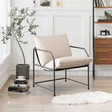 Accent Chair Living Room Chairs Accent Chairs Set of 2 Comfy Reading Chair for Bedroom Upholstered Lounge Chair Mid Century Modern Arm Chair Side Sofa Chair Armchair Waiting Room Chairs(Cream, 2) YEEFY