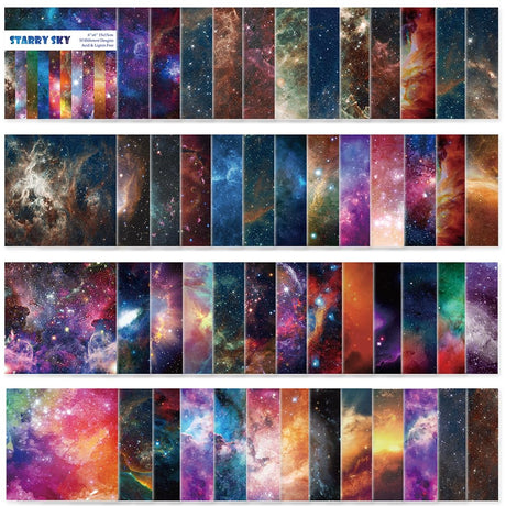 Origami Paper Kit 50 Sheets 70GSM 6 Inch Square Double Sided Color 50 Vivid Japanese Washi Chiyo Colors for Hand Crafts Origami Paper Arts Creativity.Galaxy qianshan