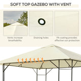 Outsunny 10' x 10' Patio Gazebo, Outdoor Gazebo Modern Canopy Shelter with Vents Roof and Steel Decorative Columns, for Garden, Lawn, Backyard and Deck Outsunny