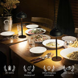 Moragin 2 Pack Led Cordless Table Lamps Rechargeable,Table Lights Battery Operated-IP65 Waterproof-for Outdoor Patio/Restaurants/Home/Dinner/Table top Lighting-Rechargeable Touch Lamp Moragin