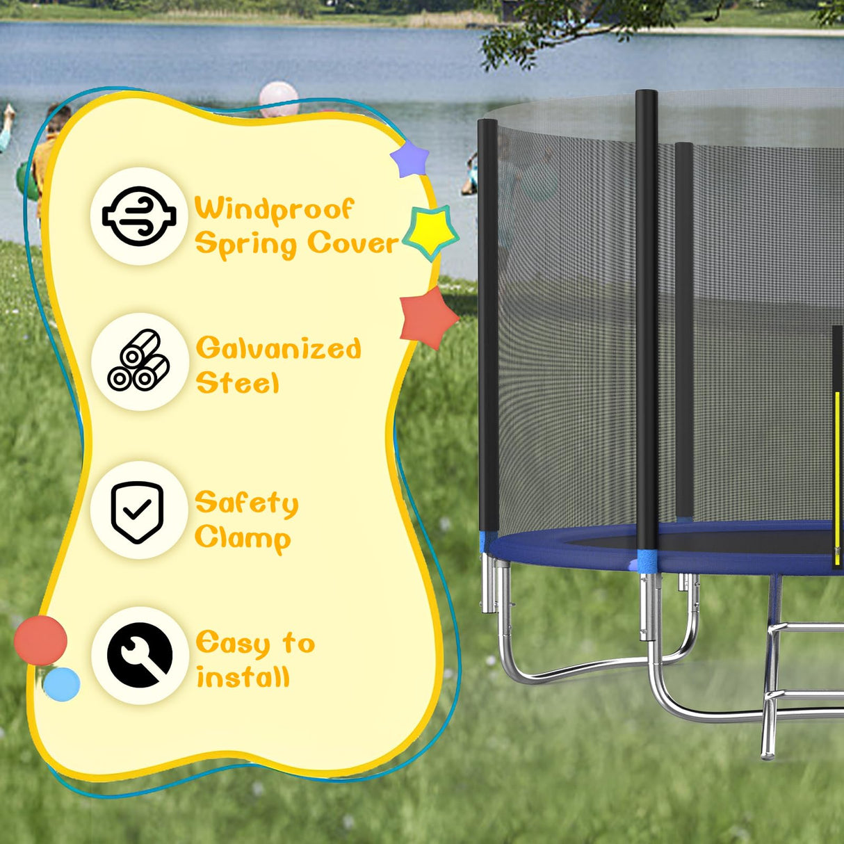 Tranpoline 8FT 10FT 12FT 14FT 16T Tranpoline for Adults/Kids with Safety Enclosure -Recreational Tranpolines with Ladder and Basketball Hoop-Outdoor Tranpoline for Kids,Capacity 300-1000lbs… SENCHO GINSYTALIOR