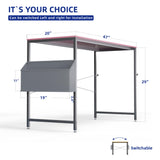 Pamray 47 Inch Computer Desk for Small Spaces with Storage Bag, Home Office Work Desk with Headphone Hook, Small Office Desk Study Writing Table Pamray