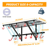 PLKOW Garage Wall Shelving Includes Bike Hooks, Sturdy Adjustable Garage Shelving Wall Mount Garage/Organizer (Black, 2-Pack) PLKOW