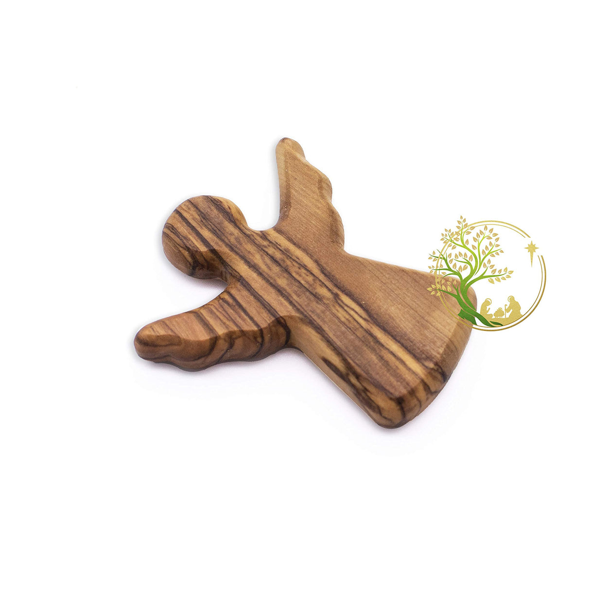 Personalized little Guardian Angel | Tiny Olive wood Pocket or Handheld Angel for protection Religious Gift for kids |Perfect Baptism Favors PHLG