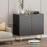 Scurrty Set of 2 31.5'' Sideboard Buffet Cabinet with Storage, Top Weight Capacity 150lbs Sideboard Storage Cabinet with Doors and Adjustable Shelf, Accent Cabinet for Living Room, Kitchen, Black Scurrty