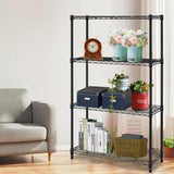 NChanmar 4 Tier Wire Shelving Unit Storage Shelves Shelf Organizer 54"x36"x14" Heavy Duty Metal Storage Rack Wire Rack NSF Height Adjustable for Laundry Bathroom Kitchen Garage Shelving (Black) NChanmar