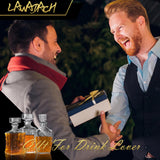 LAWADACH Whiskey Decanter Glass Liquor Decanters Set of 3, Alcohol Bottle for Tequila, Brandy and Vodka Unique Liquor Bar and Party Decorations (28oz*2, 31oz*1) LAWADACH