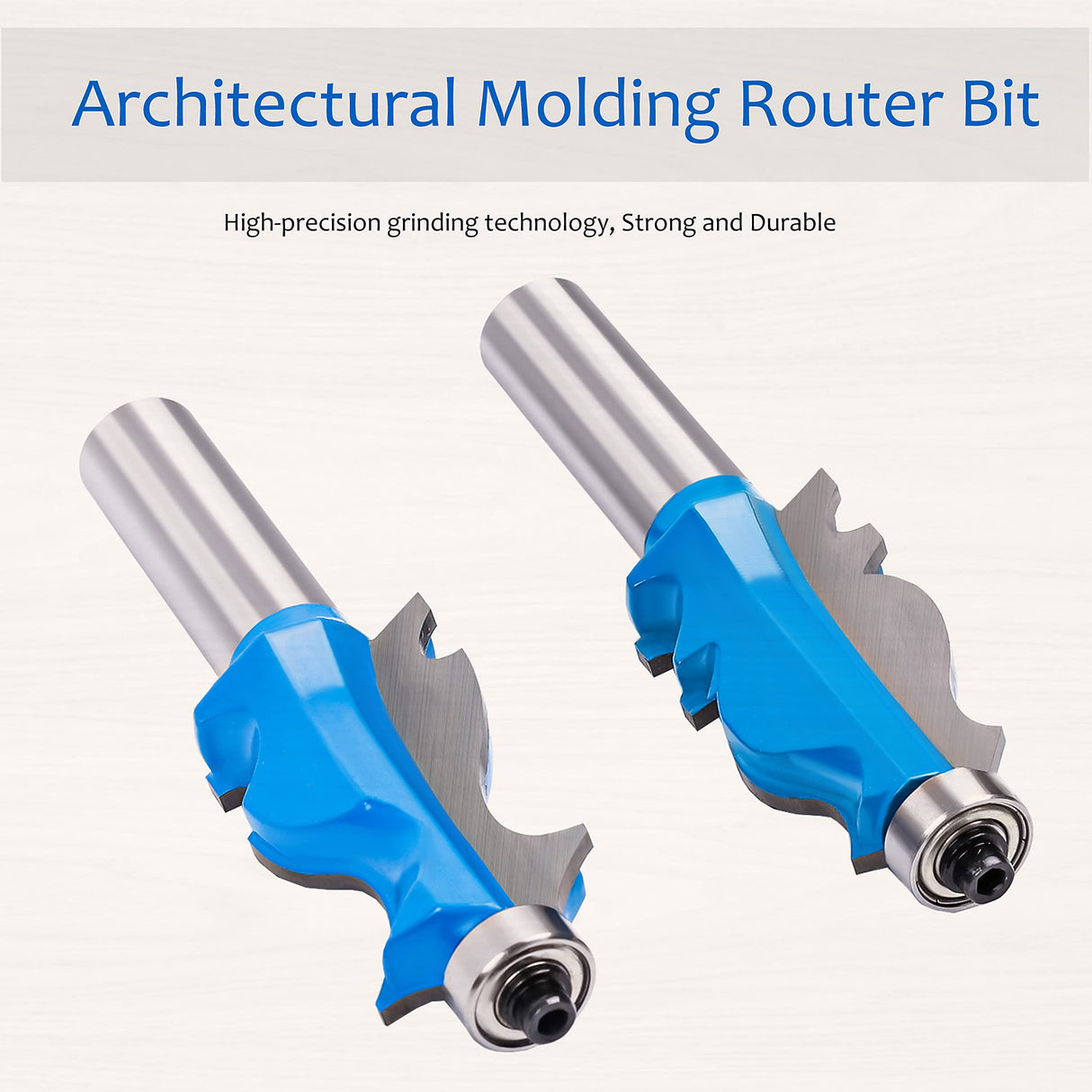Flytuo 2PCS Architectural Molding Router Bit Set with 1/2" Shank, Enhance Your Woodworking with Corner Rounding & Edge-Forming Flytuo
