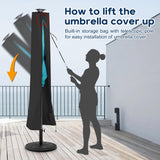 uHousDeco Patio Umbrella Cover - Outdoor Umbrella Cover for 7.5ft 8ft 9ft 10ft 11ft Waterproof 420D Oxford Folding Rod (Black) uHousDeco