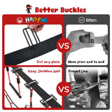 Hapfan Ninja Warrior Obstacle Course for Kids with Rickety Bridge, 50 FT Slackline Kit with Weather-Proof Obstacles, Outdoor Jungle Gym Climbing Toys for Backyard Hapfan