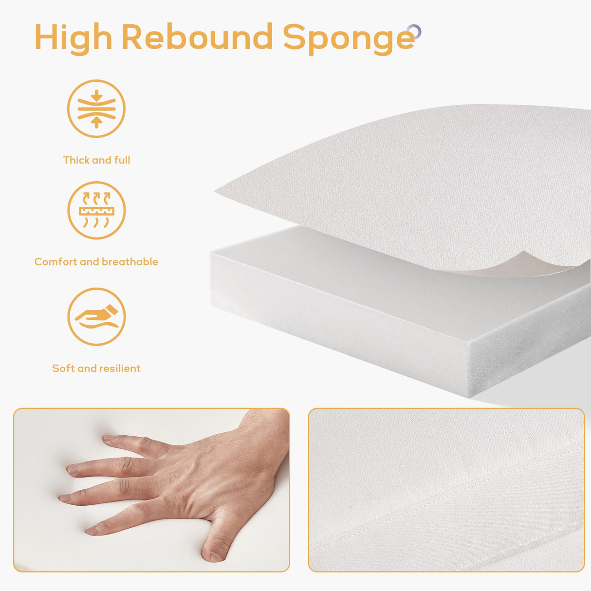 HUIMO Living Room Set, Button Tufted Living Room Furniture Sets, Upholstered Modern Couch Set with Solid Frame, Deep Seat Sofa Set for Living Room, Office (White, 3 Piece Set-1*loveseat+2*Chair) HUIMO