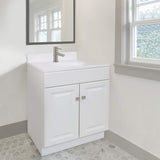 Design House Wyndham 30 Inch Bathroom Vanity, Ready to Assemble, Solid Wood, White, 597146 Design House