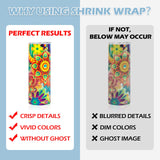 HTVRONT Shrink Wrap for Sublimation Tumblers 5X10 Inch - 50PCS Sublimation Shrink Wrap Sleeves, Heat-Resistant Tumbler Shrink Wrap Film HTVRONT