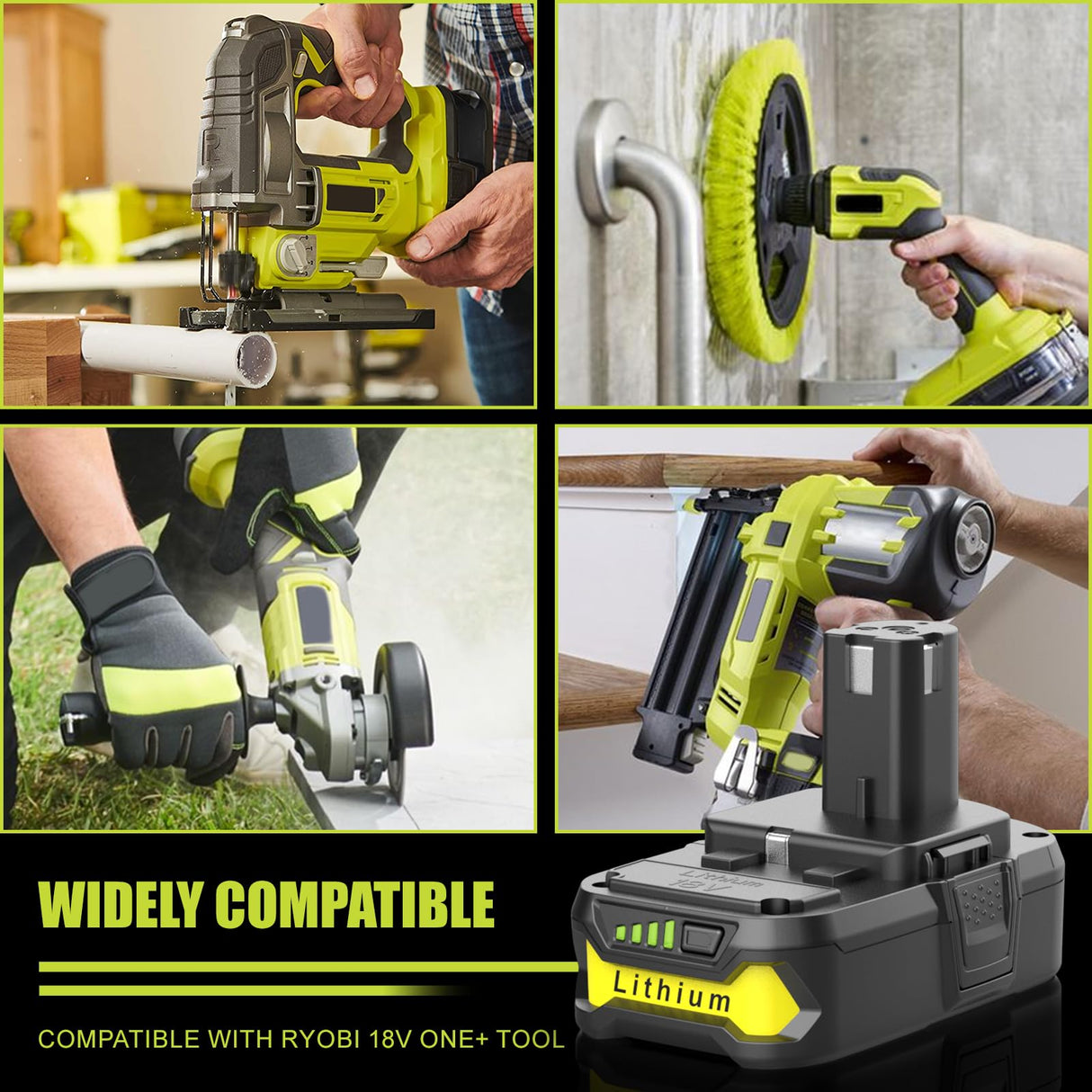 BECDXPal 2 Pack 4.0Ah Replacement for Ryobi 18V Battery P108 Li-ion Replacement for Ryobi 18V ONE+ Battery Compatible with Ryobi P102 P108 P103 P105 P107 P109 P104 18Volt Power Cordless Tools BECDXPal