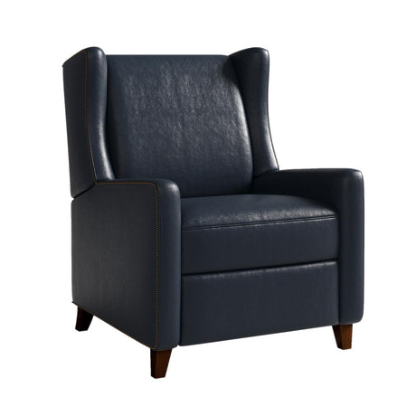 Genuine Leather Recliner Chair for Adults, Top-Grain Leather Manual Recliner with Classic Design, Comfortable Armchair for Living Room, Bedroom or Theater Use CHERS