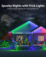 Lumary Permanent Outdoor Lights Pro 158ft for House, 120LED 50lm RGBAICW Smart Eave Lights, IP67 Waterproof, Multi Scenes for Daily and Holiday Accent Lighting Decor, Work with Alexa, Google, Remote Lumary