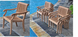 WholesaleTeak New 11 Pc Luxurious Grade-A Teak Dining Set - Large 117" Rectangle Table and 10 Stacking Arbor Arm Chairs #WHDSABn WholesaleTeak