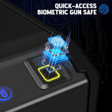 Gun Safe, Biometric Gun Safes for Handgun with 3 Ways Unlock Safe Fingerprint Digital PIN Key Fingerprint Quick Access Pistol Safe for Car Nightstand Living Room StormRift