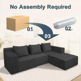 ANONER 103" Cloud Sectional Couch with L-Shape Chaise, Modern Minimalist Modular Sofa with Deep Seat, Free Combination Cloud Couches for Living Room Apartment, No Assembly Required, Dark Grey ANONER