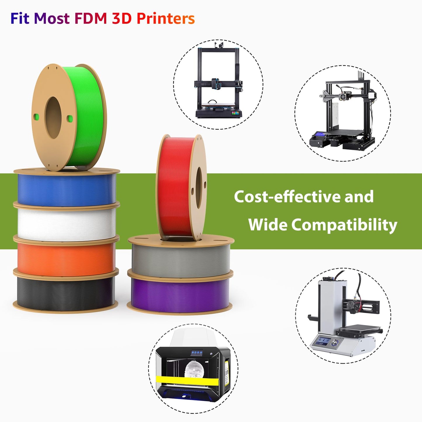 dikale PLA+ 3D Printer Filament 1.75mm No Tangle, Net Weight 250g Spool, 12 Packs, PLA Pro Plus, 12 Assorted Multiple Colors, Total 3KG Material - WoodArtSupply