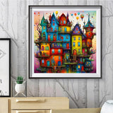 ijbnhd Diamond Painting Kits for Adults - House Diamond Art Kits for Adults, 5D Diamond Painting Dream House, DIY Full Drill Diamond Painting Cartoon Gem Art Crafts 14x14inch ijbnhd