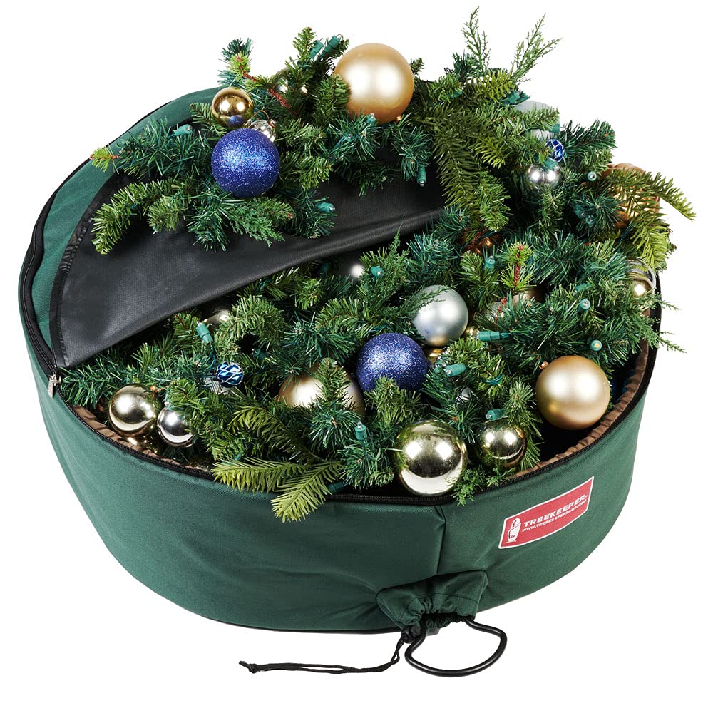 [60 Inch Wreath Storage Container] - for Christmas Wreath up to 60 Inches in Diameter | Bag Hooks Directly to Your Wire Wreath Frames to Prevent Sagging and Deformed Wreaths | Tree Keeper (60-Inch) TreeKeeper