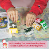 DL-YTG Latch Hook Kits Rug Snowman Crochet Yarn Cushion Colour Pre-Printed Canvas Cover Rug Needlework DIY Hook and Latch Kit Christmas Home Decoration 52x38cm/20 X15inch DL-YTG