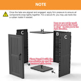 LHBcraft Shed Outdoor Storage Shed with Sloping Roof and Lockable Door, Resin Outdoor Storage Box Cabinet Waterproof and Multiple Hooks for Backyard, Patio, Poolside, Black LHBcraft