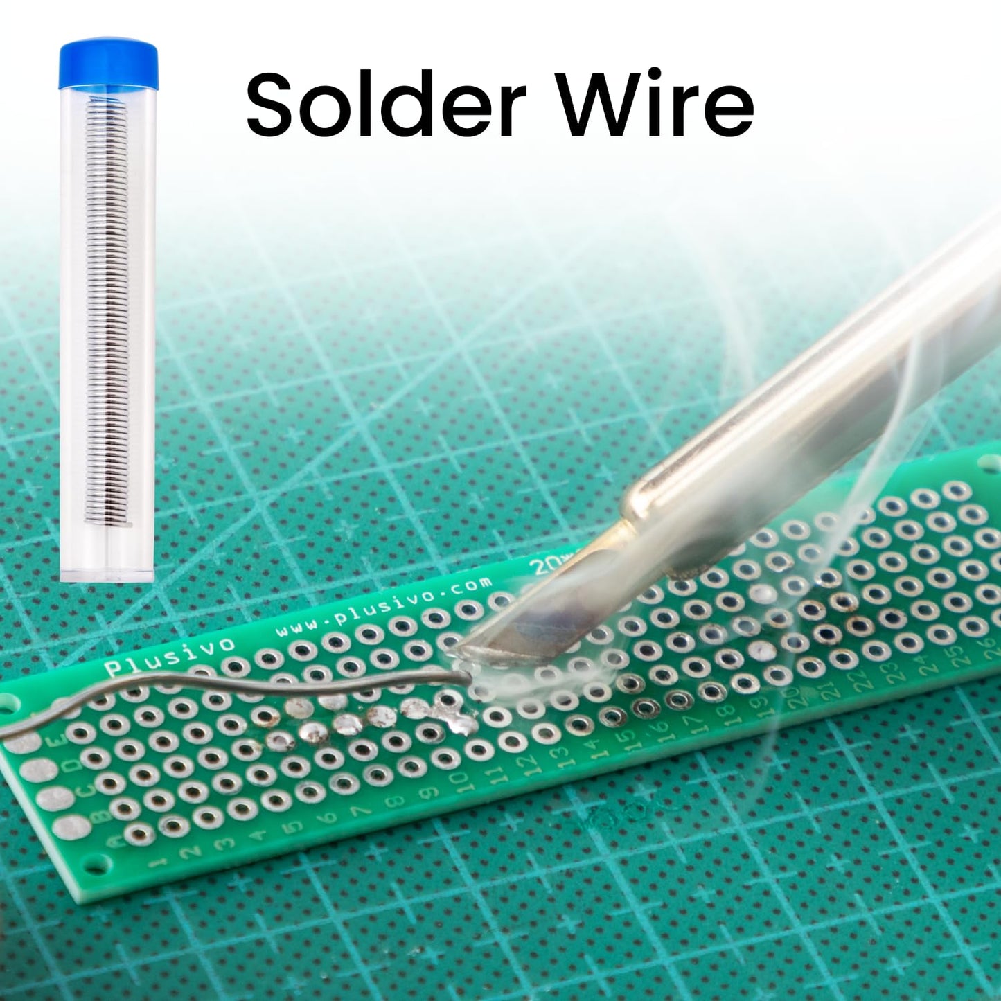 Soldering Iron Kit Electronics, Adjustable Temperature Soldering Iron 60W, Solder Wire, Solder Paste, Mini Stand from Plusivo