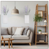 Vesici 2 Pack Wood Wall Planter Vase with Artificial Plants Indoor Plants Holder Pocket Farmhouse Wooden Vases Wall Flower Vase Hanging Plant Decor for Bedroom Kitchen Office Home (White,Lavender) Vesici