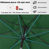 ABCCANOPY Patio Umbrella 10ft, Outdoor Table Umbrella with Push Button Tilt and Crank, 8 Ribs Umbrella for Patio Pool Garden Deck (Green) ABCCANOPY