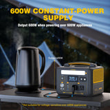 VTOMAN 600W Portable Power Station, LFP Battery Powered Generator with 2x 600W AC Outlets (Surge 1200W), 4x USB ports, 3x DC Output for Outdoor Camping, Vehicle Emergency, Electric Backup VTOMAN