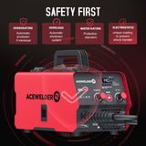ACEWELDER 140A Gasless Flux Core MIG Welder/Lift TIG/Stick 3 in 1 Welding Machine 110V Portable IGBT Inverter Synergy Welder Machine Acewelder
