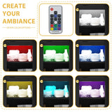 COCO DESIGN Small Bar Cabinet, Black Modern Liquor Wine Cabinet with Storage with Led Light for Home, Farmhouse Buffet Coffee Sideboard with Glass Door & Wavy Wine Rack for Kitchen COCO DESIGN