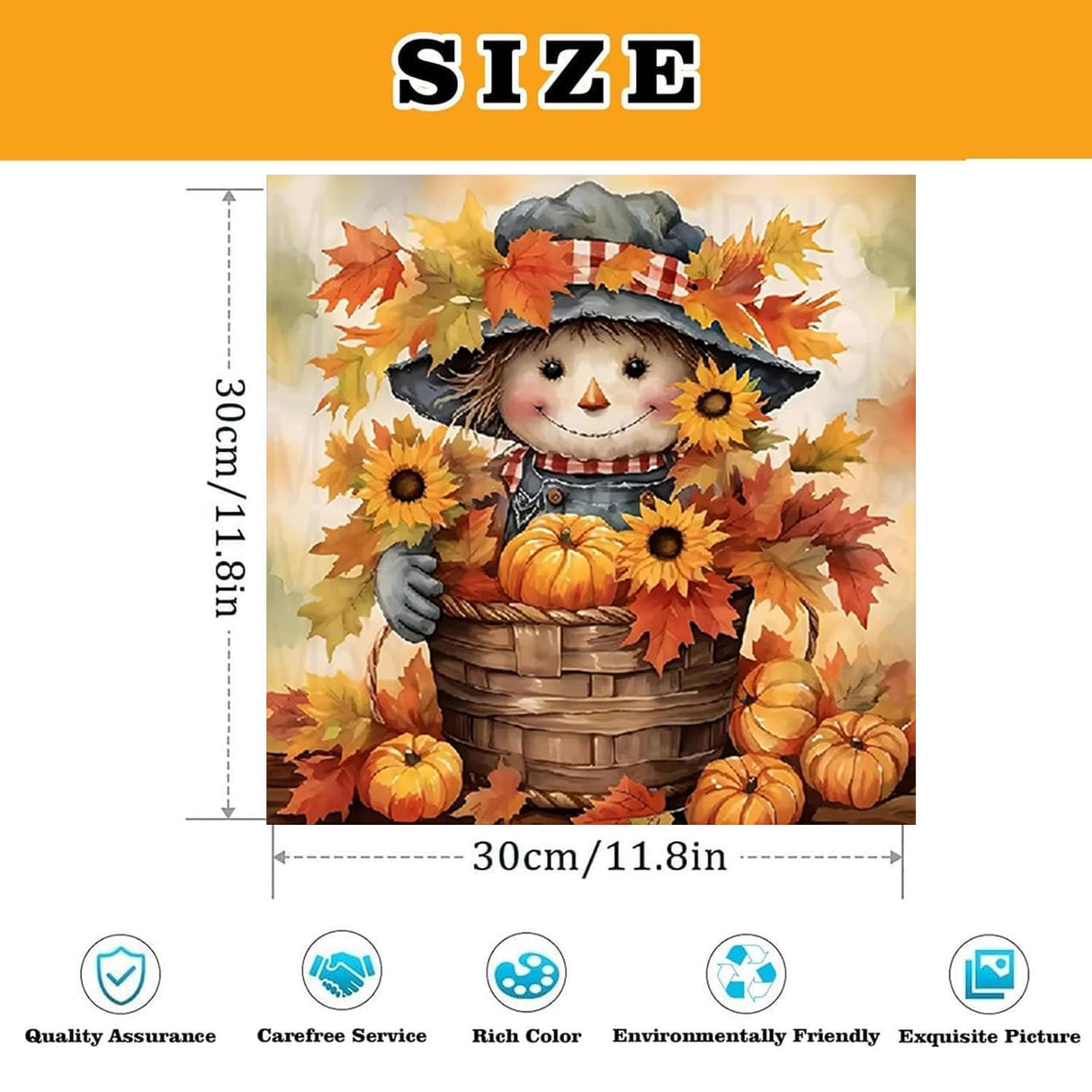 BAWKENTON Pumpkin Paint by Numbers for Adults and Kids, Fall Pumpkin Painting by Number Kits On Canvas, Number Artist Paint by Number Kit Funny Flower Without Frame DIY, Home Wall Decor, 11.8x11.8in BAWKENTON