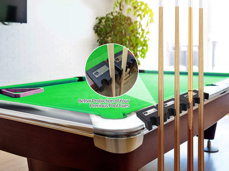 LFSEMINI Pool Cue Holder, 4-Cue Portable Pool Stick Holder for Table, Weighted & Durable Billiard Cue Holder, Mini Stick Holder for Pool Cues, Pool Cue Holder Claw(4 CUE Black) LFSEMINI