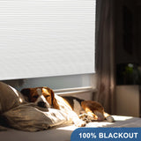 Blackout Shades Cordless Blinds Cellular Fabric Blinds Honeycomb Door Window Shades 34x64, White-White Grandekor