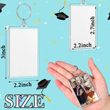 Wonderjune 25 Pcs Sublimation Keychain Blanks Acrylic Photo Insert Blank Keychain Fall Thanksgiving Christmas DIY Crafts Gifts Wonderjune