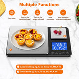 KUAIVO 0.001oz/33lbs Dual Platform Food Kitchen Scales Digital Weight Grams and Ounces, Two Precisions Kitchen Scale for Sourdough Bread, Baking and Cooking with 7 Units Tare, Accumulation Functions KUAIVO