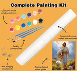 igoodom Jesus Paint by Numbers for Adults - Christian Paint by Numbers Kits on Canvas for Beginners DIY Potted Acrylic Oil Painting Art Crafts Set for Home Decor Wall Art 16x20in igoodom