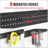 ZICANYCO Garage Tool Organizer Wall Mount 48 inches with 10 Adjustable Heavy-Duty Hooks, Garage Organization, Garden Tool Storage Rack, Yard, and Shed, Holds Up to 400 lbs ZICANYCO